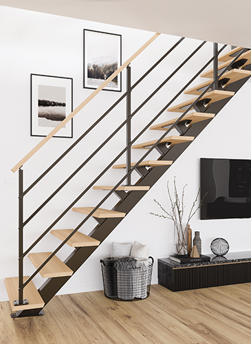 Rampe escalier bois, alu, support rampe escalier